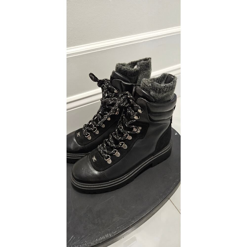 New Women's Black Leather Circus by Sam Edelman Combat Hiker Boot sz 6